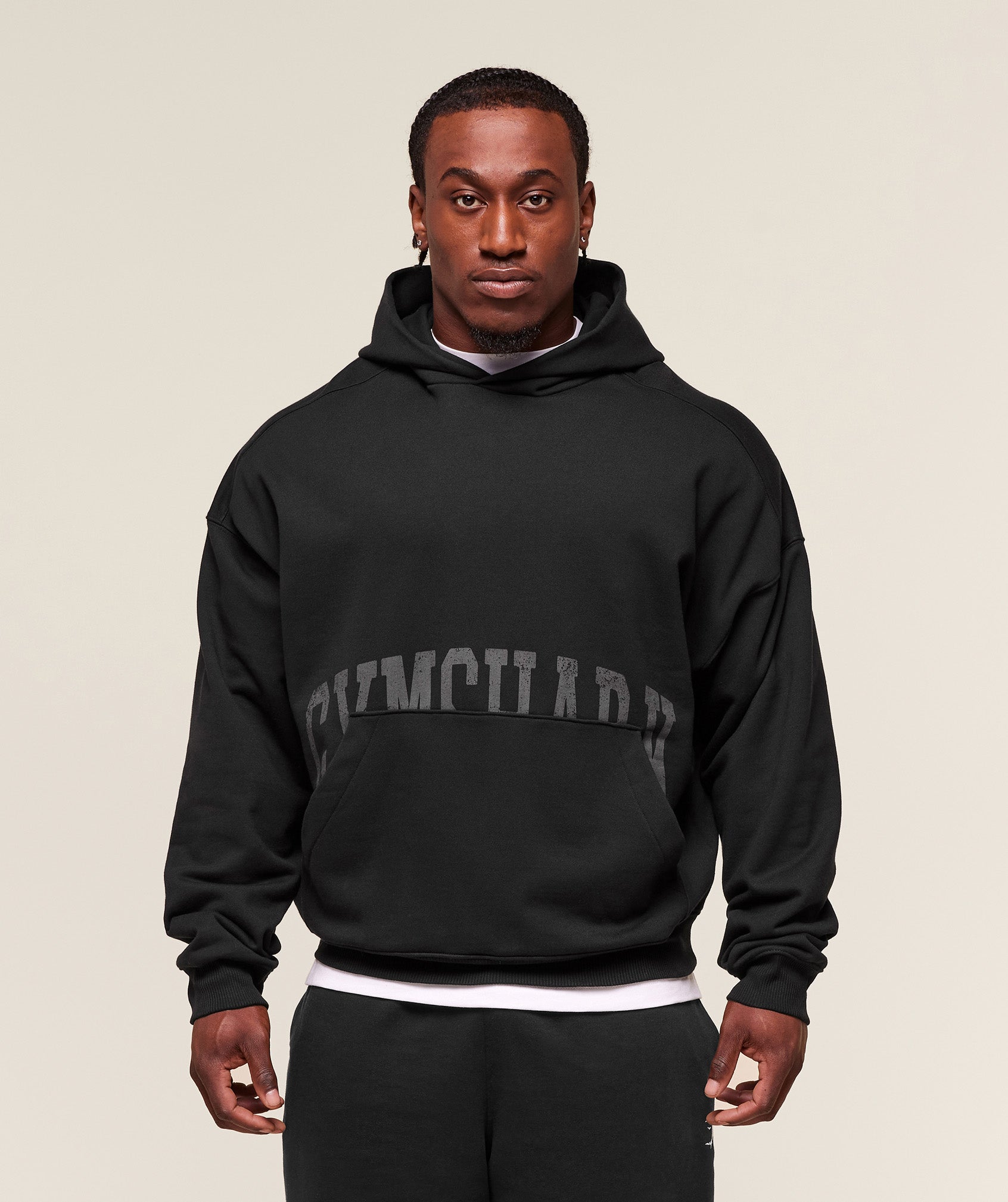 Pocket Graphic Hoodie - Black