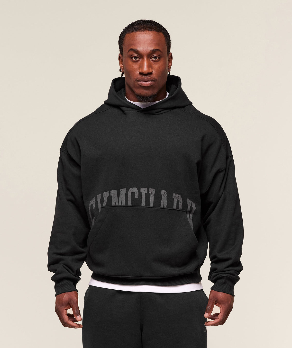 Pocket Graphic Hoodie - Black