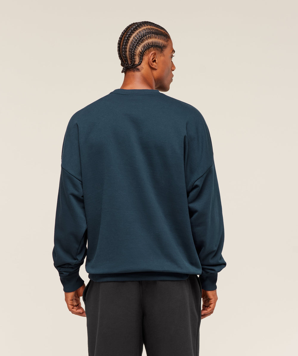 Crest Oversized Crew - Navy