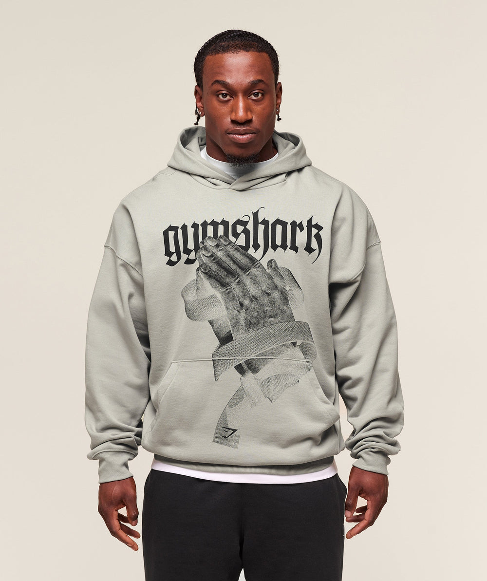 Prayer Hands Hoodie - Stone Grey