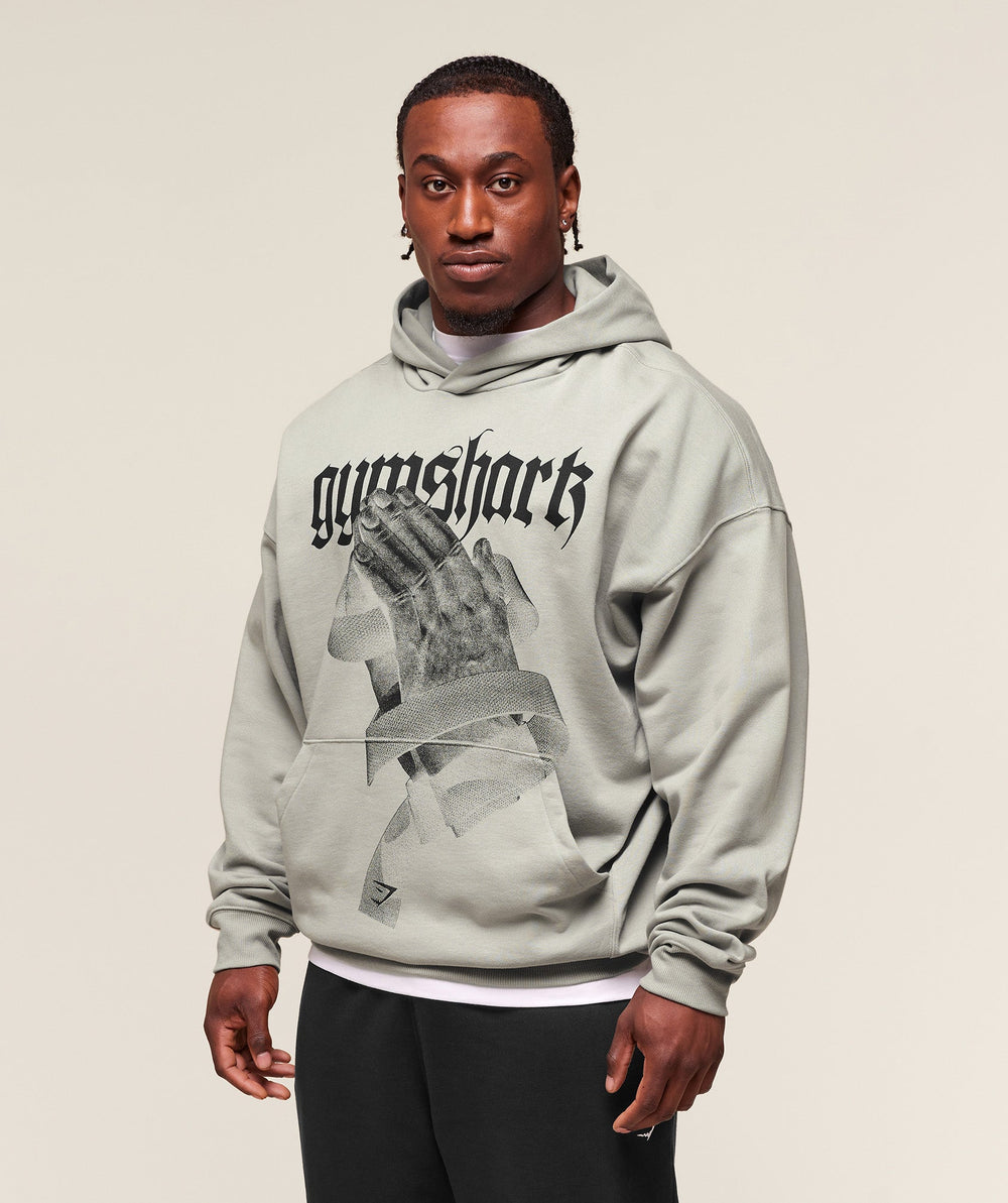 Prayer Hands Hoodie - Stone Grey