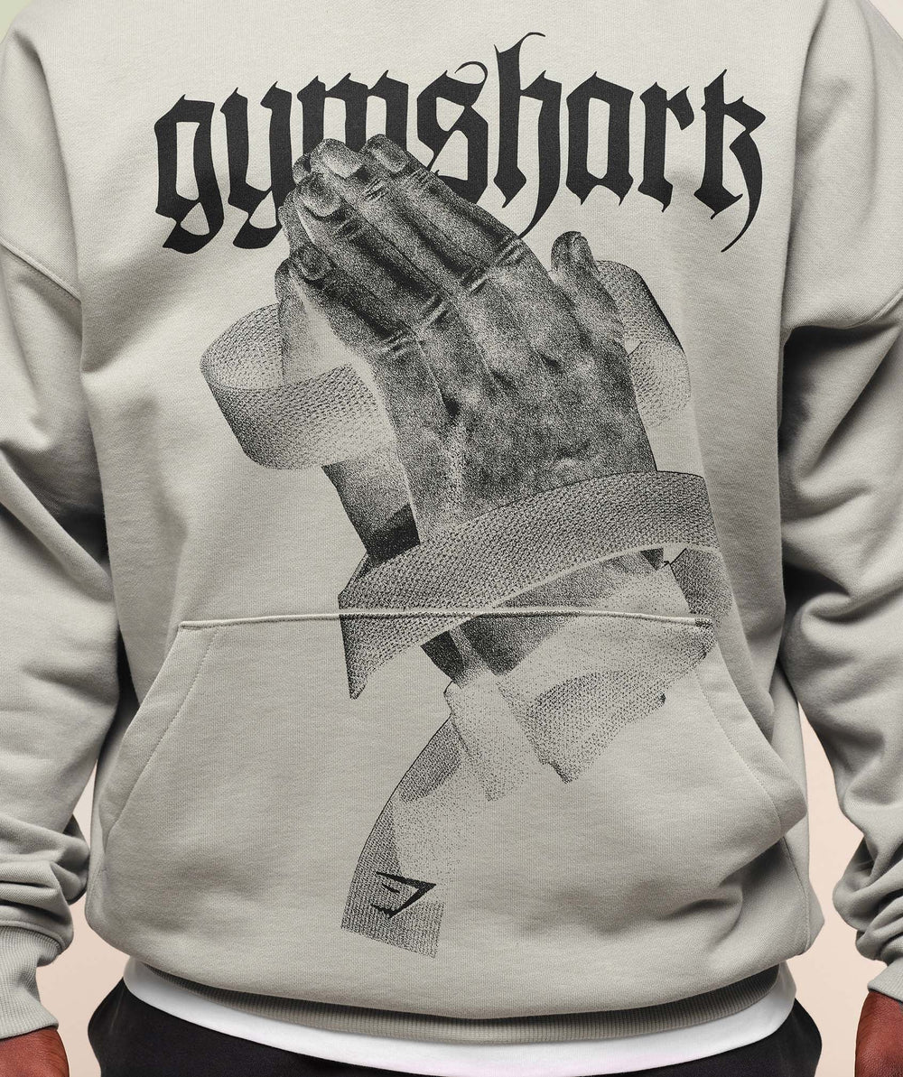 Prayer Hands Hoodie - Stone Grey
