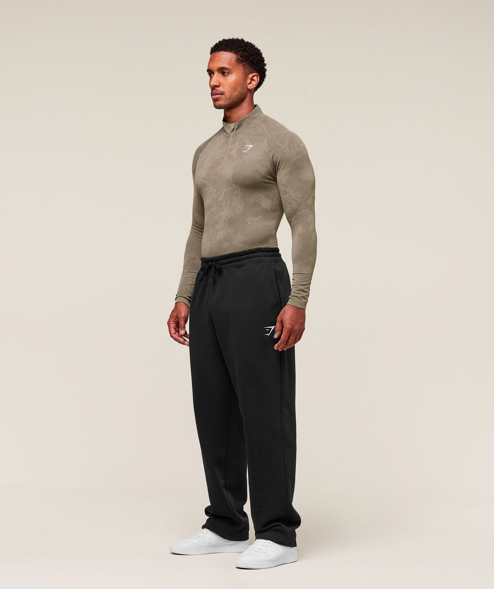 Geo Seamless 1/4 Zip - Linen Brown/Camo Brown