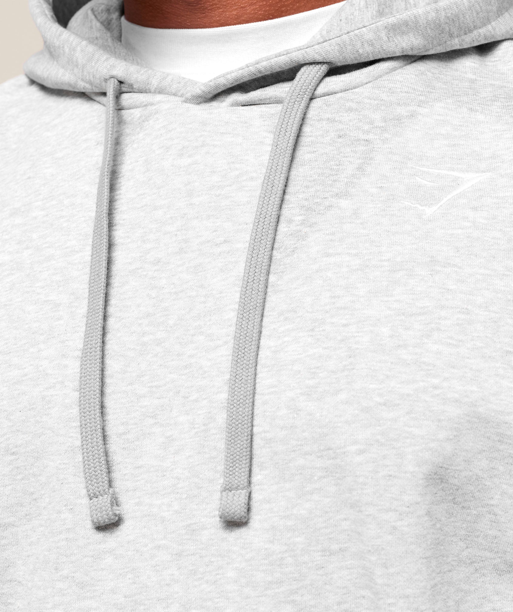 Crest Oversized Hoodie - Light Grey Marl