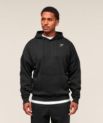 Crest Oversized Hoodie - Black