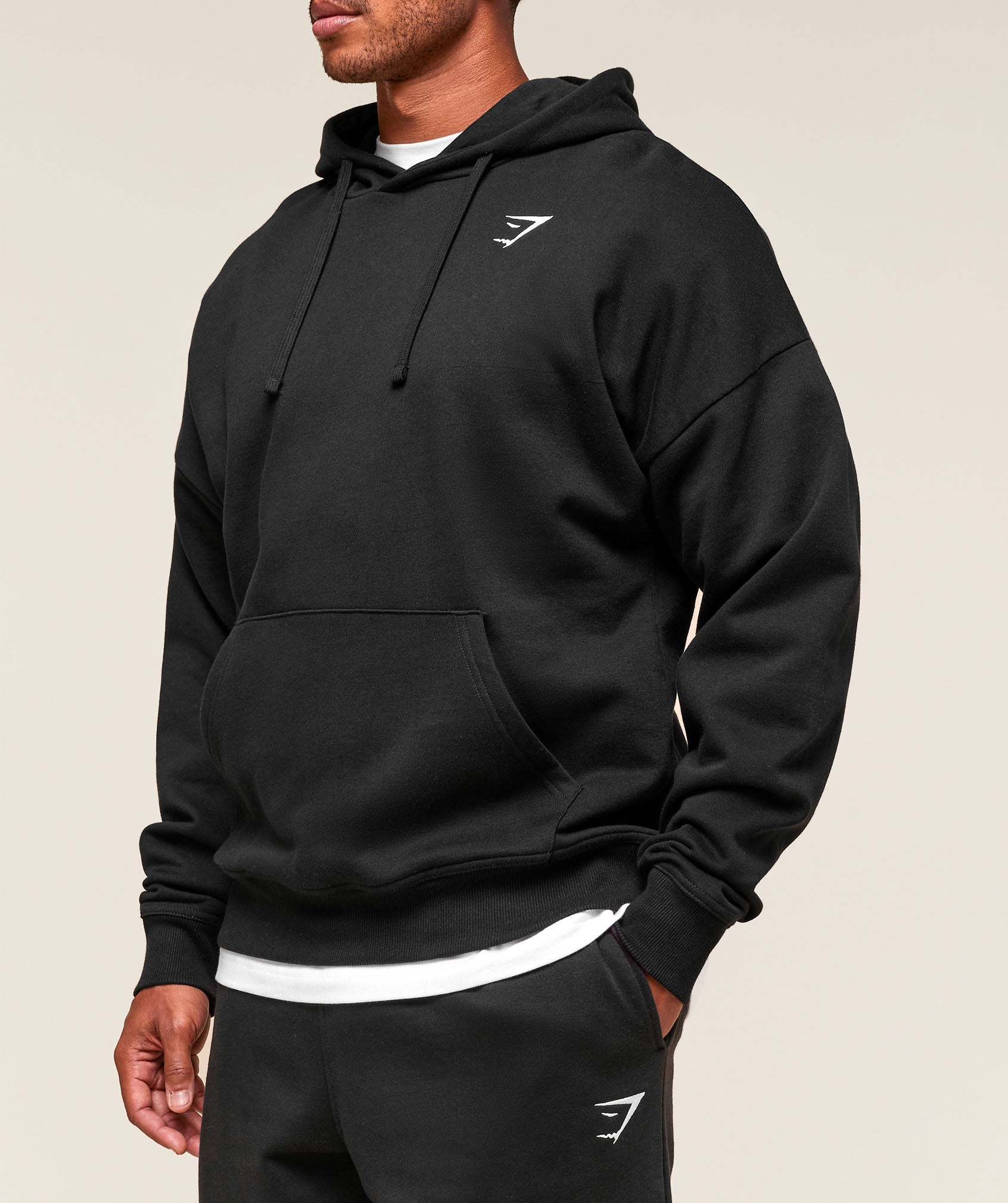 Crest Oversized Hoodie - Black