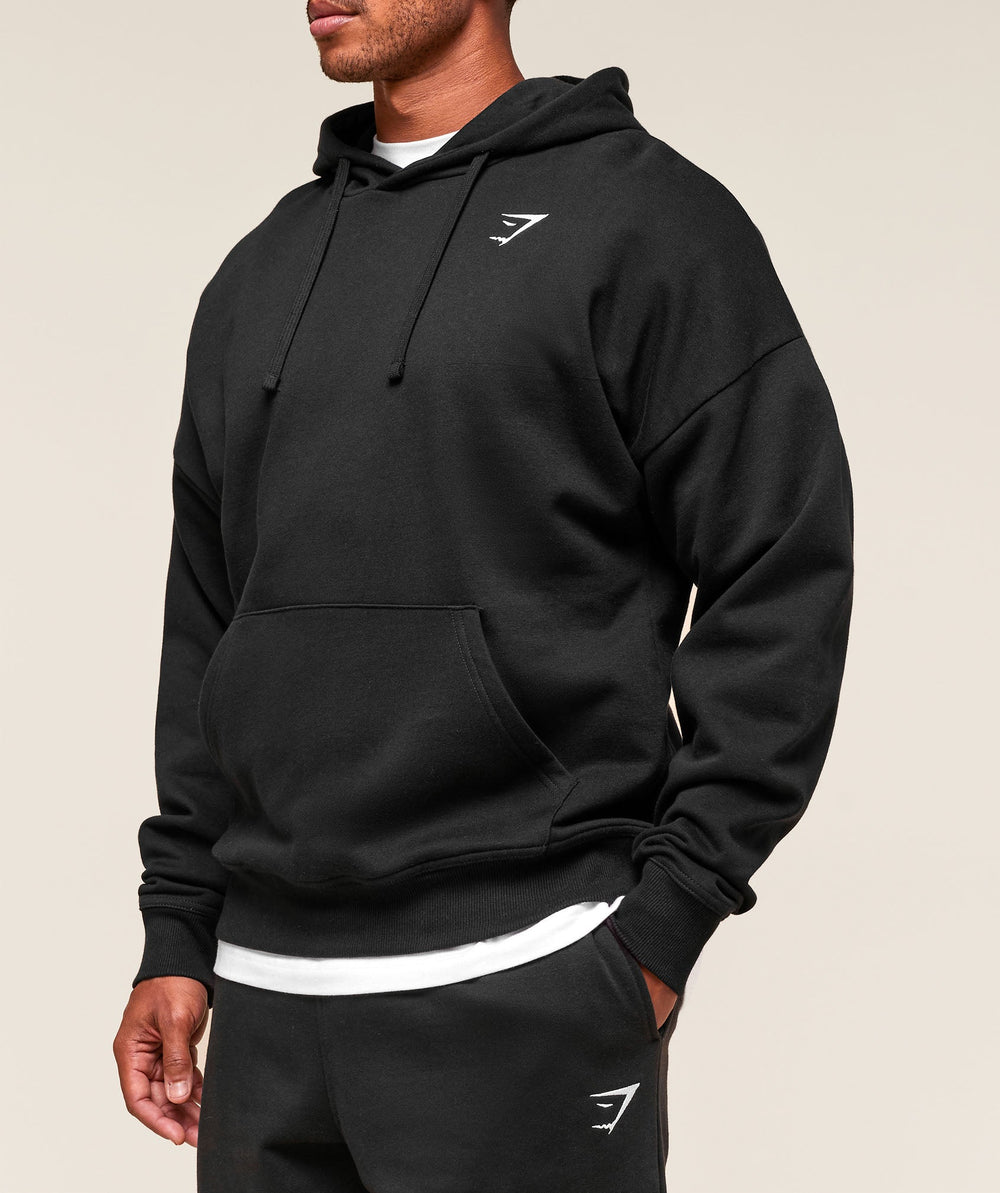Crest Oversized Hoodie - Black
