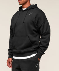Crest Oversized Hoodie - Black