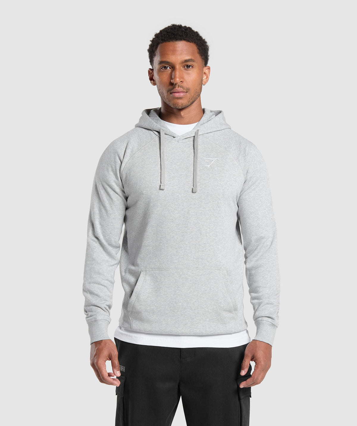 Crest Hoodie - Light Grey Marl
