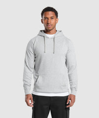 Crest Hoodie - Light Grey Marl