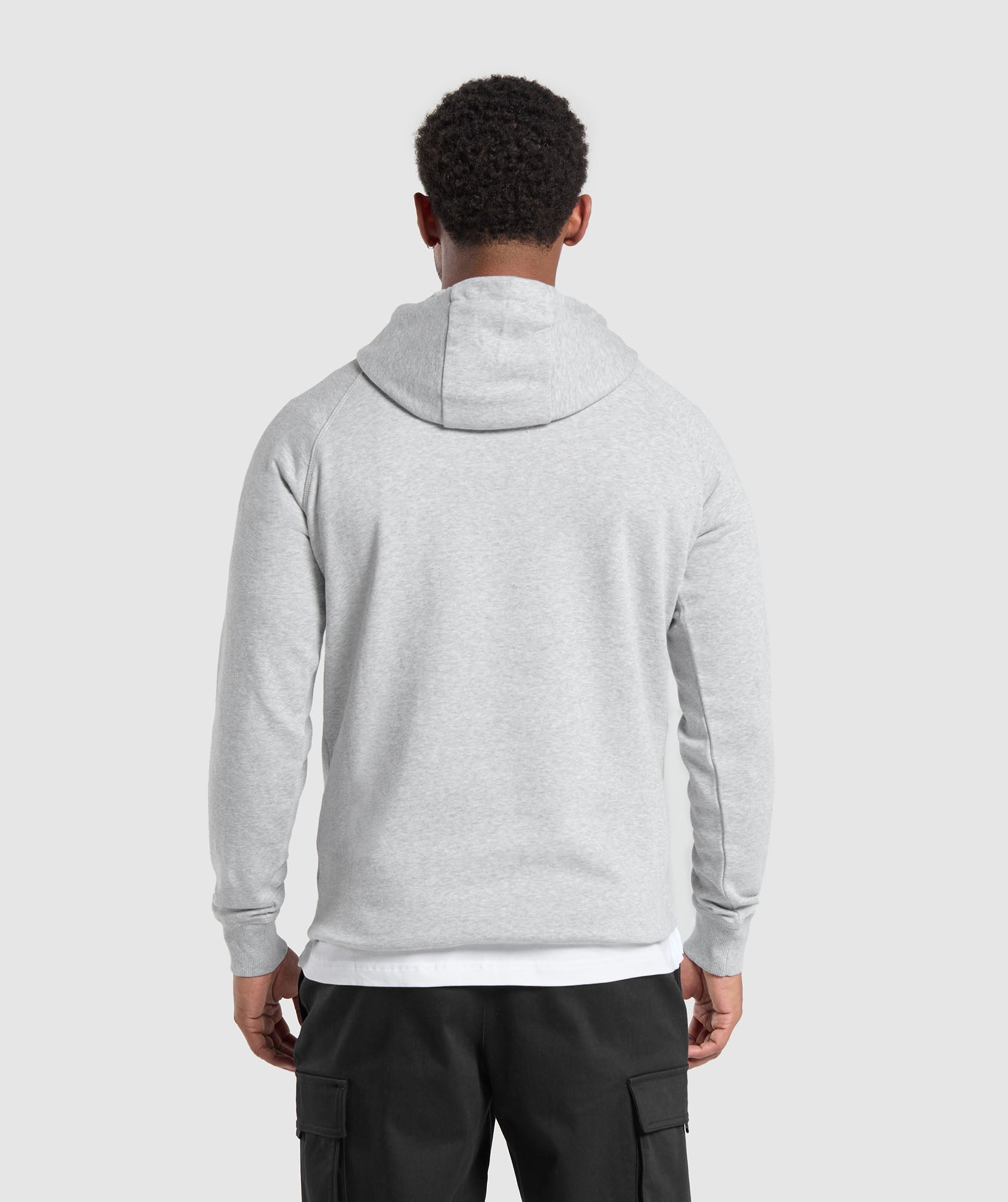 Crest Hoodie - Light Grey Marl