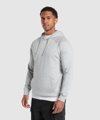 Crest Hoodie - Light Grey Marl