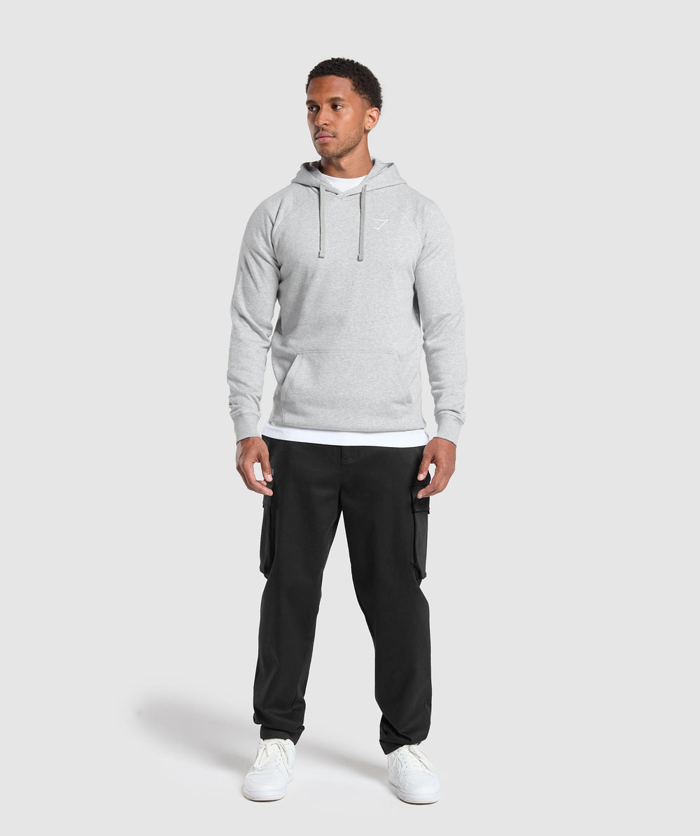 Crest Hoodie - Light Grey Marl