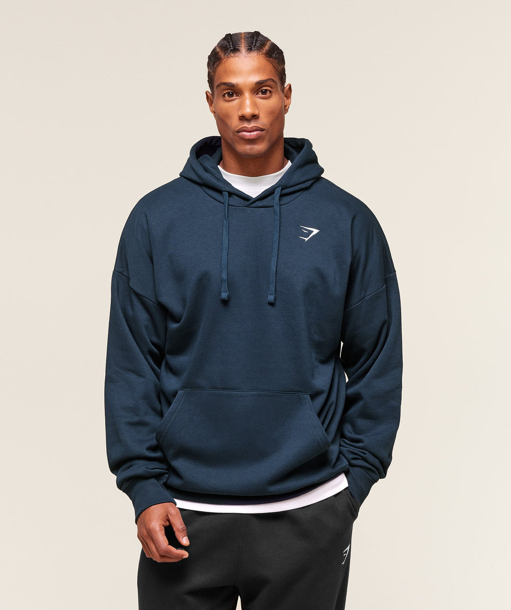 Crest Oversized Hoodie - Navy