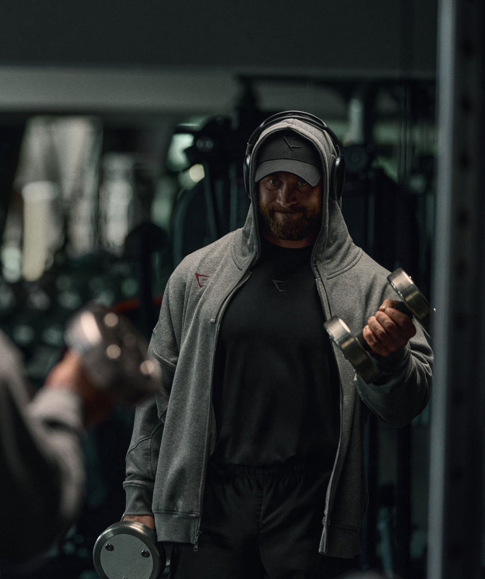 Power Zip Up Hoodie - Charcoal Core Marl