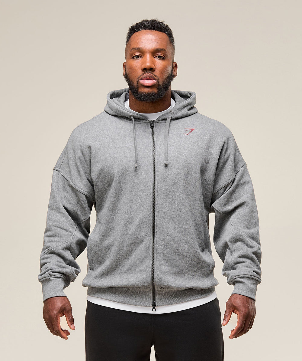 Power Zip Up Hoodie - Charcoal Core Marl