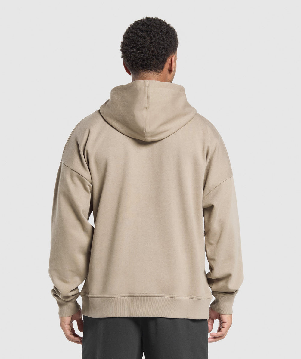 Crest Oversized Zip Up Hoodie - Lifestyle Brown