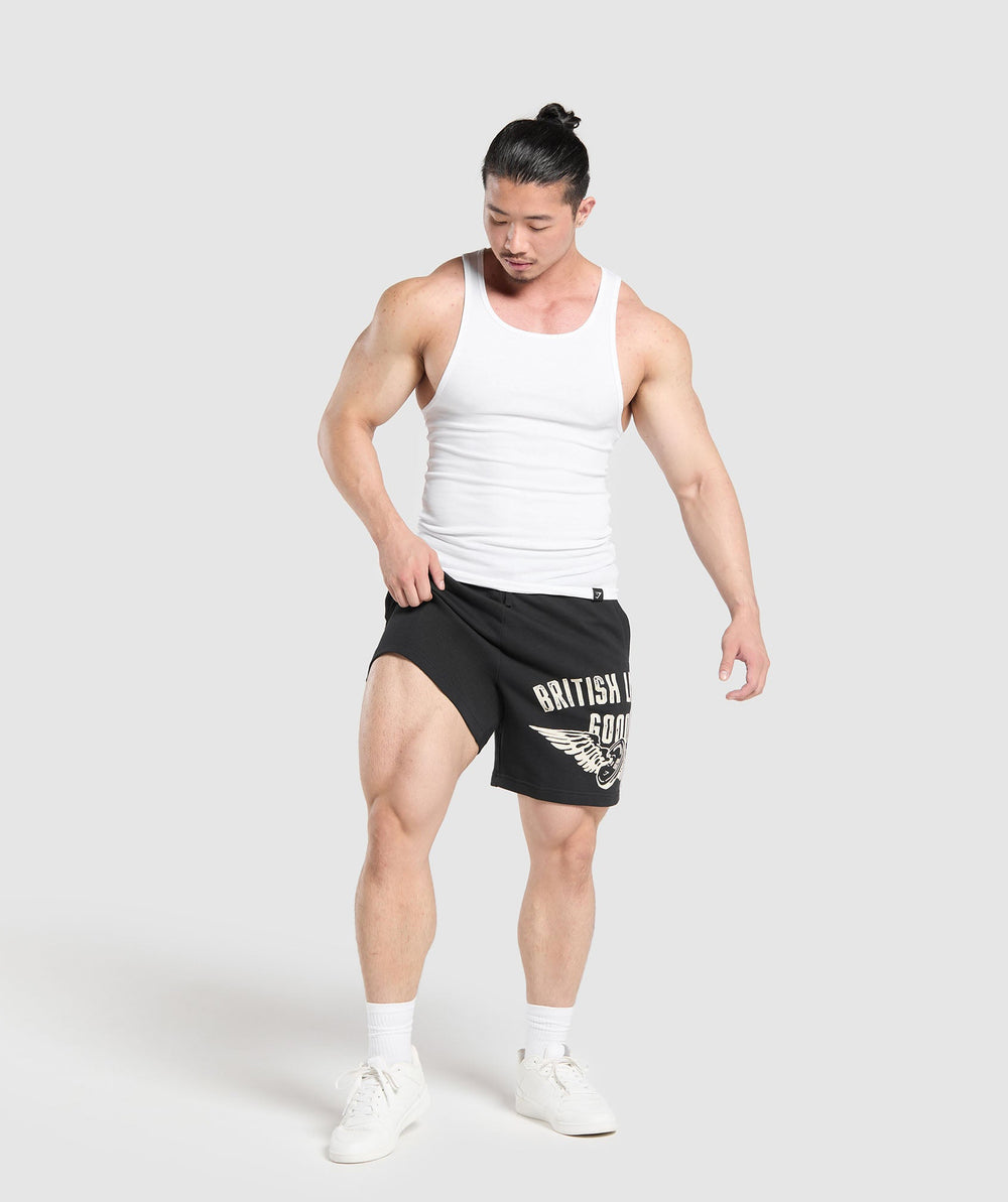 British Lifting Goods Graphic Shorts - Black