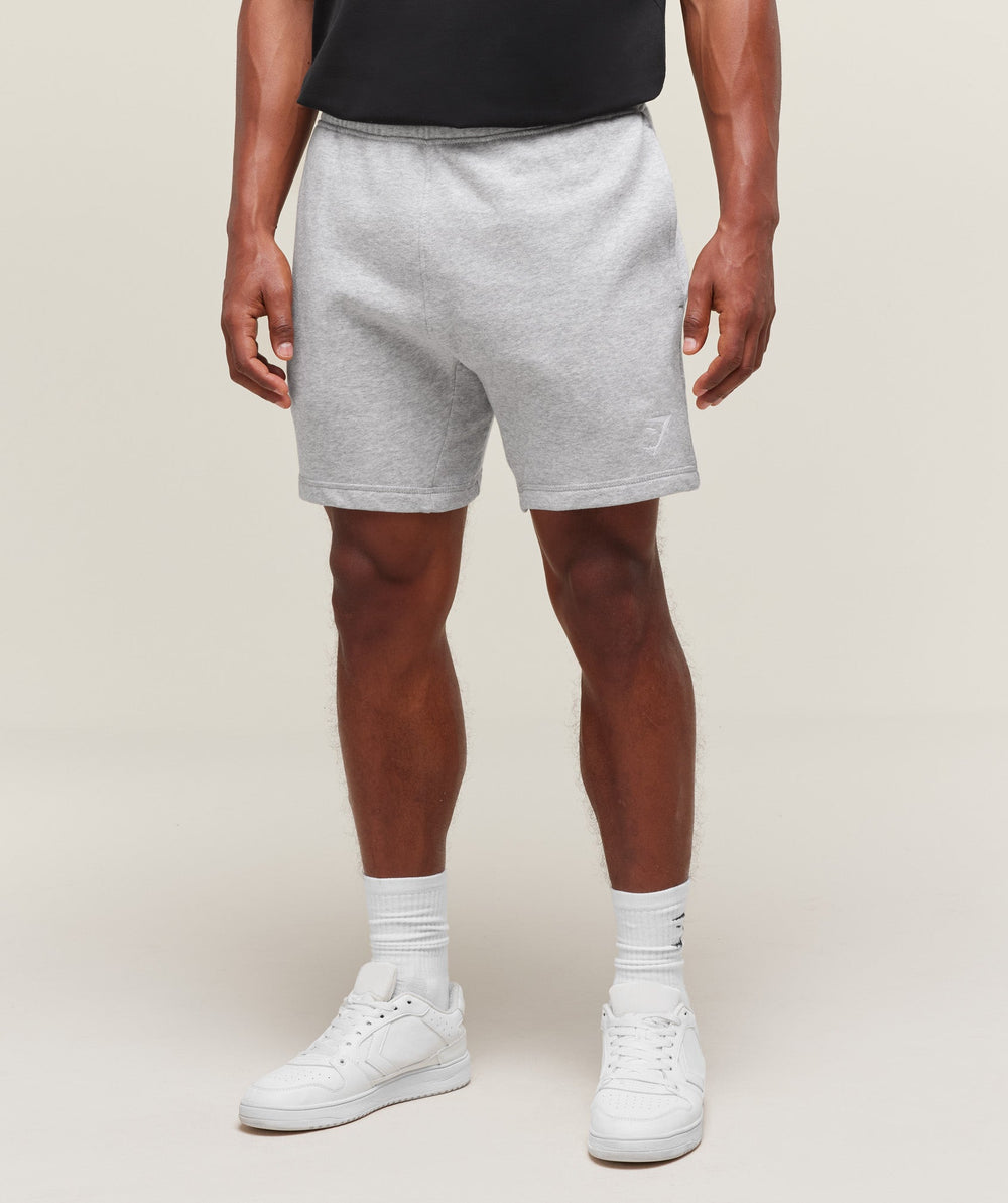 Crest 7" Shorts - Light Grey Marl