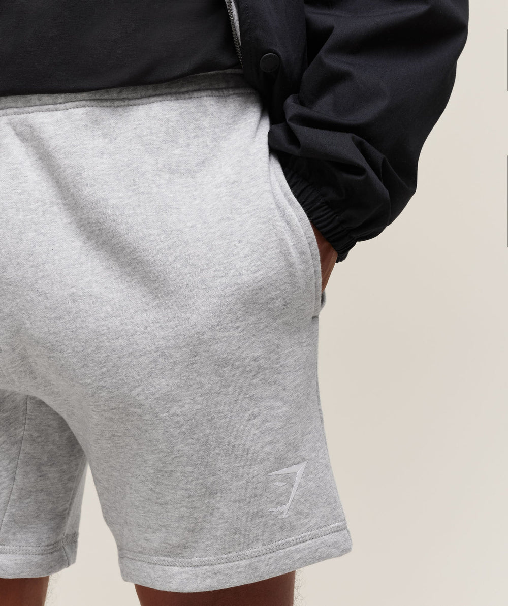 Crest 7" Shorts - Light Grey Marl
