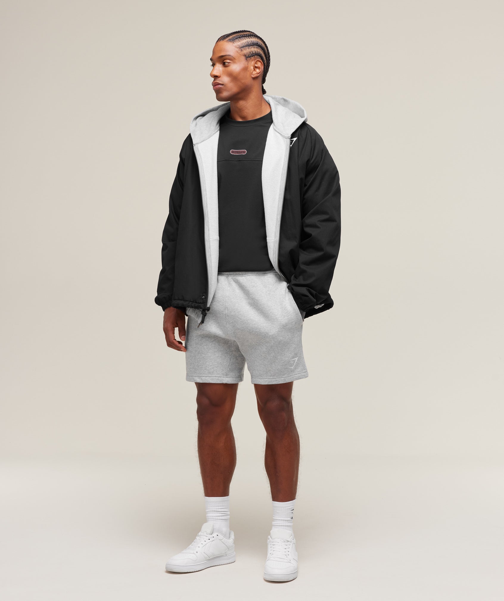 Crest 7" Shorts - Light Grey Marl