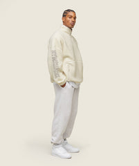 everywear Half Zip Sherpa Jacket - Oat White