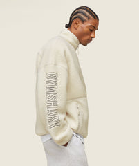 everywear Half Zip Sherpa Jacket - Oat White