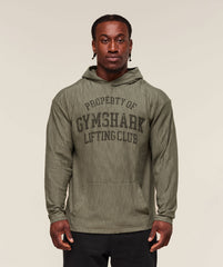 Lightweight Slub Textured Hoodie - Utility Green