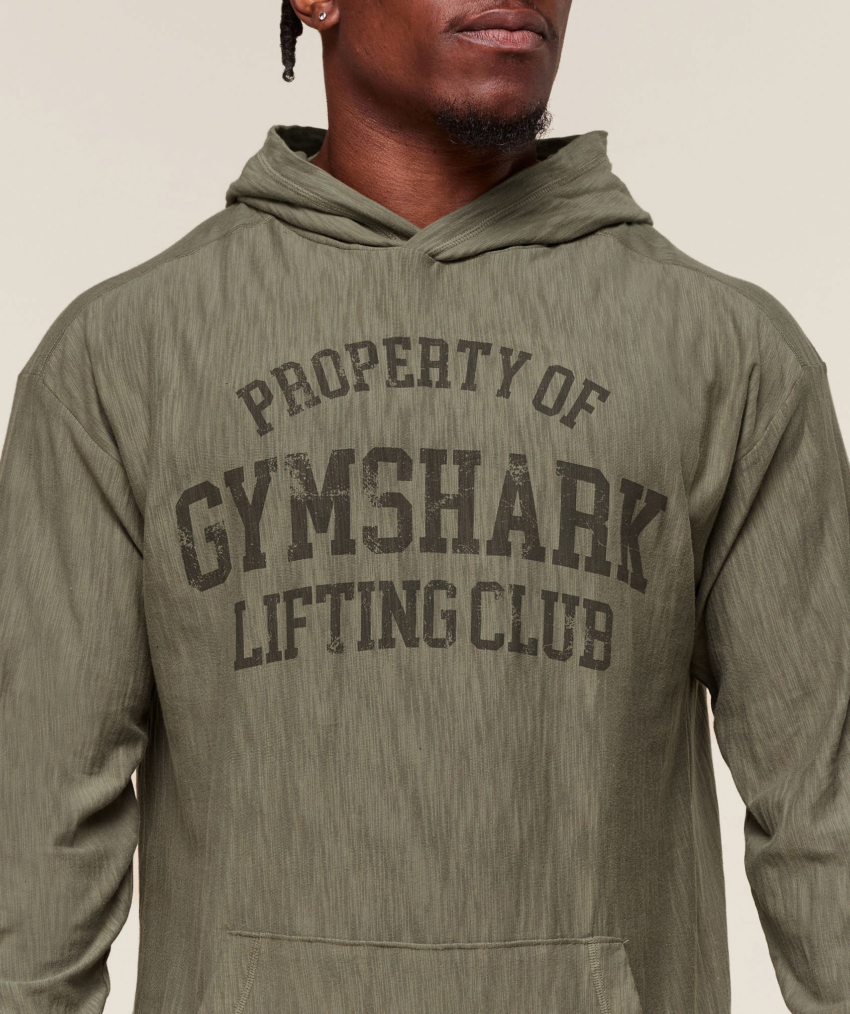 Lightweight Slub Textured Hoodie - Utility Green