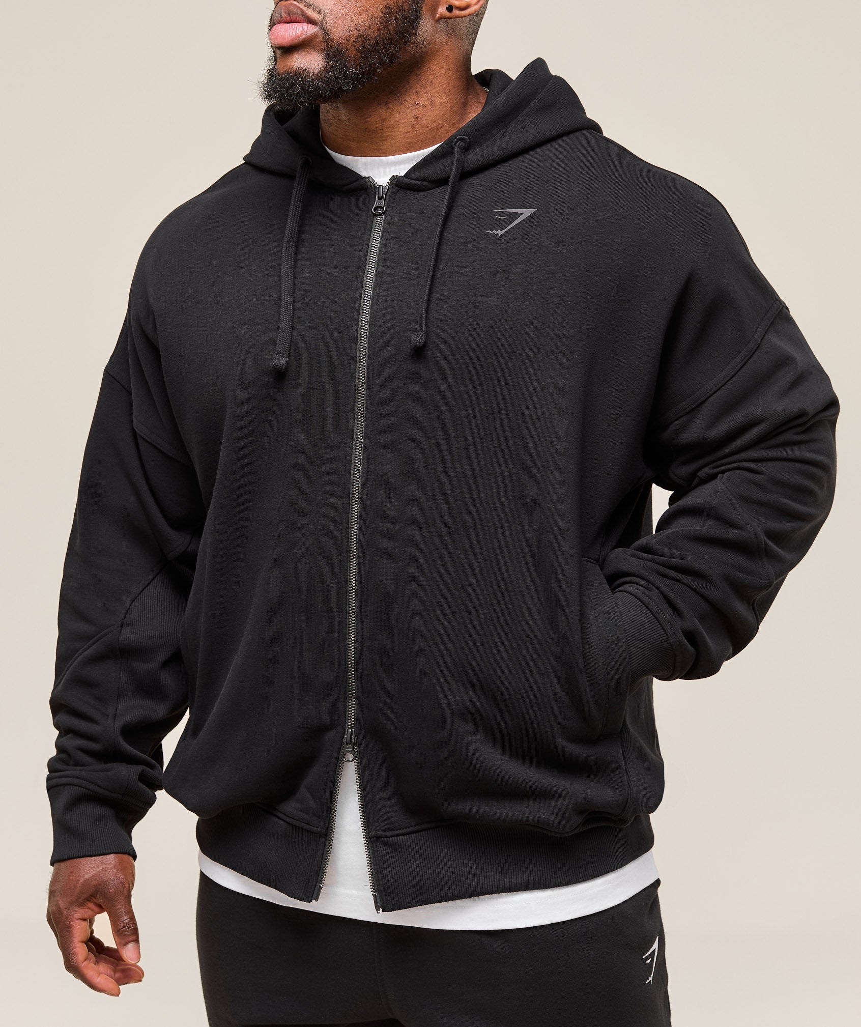 Power Zip Up Hoodie - Black