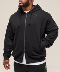 Power Zip Up Hoodie - Black
