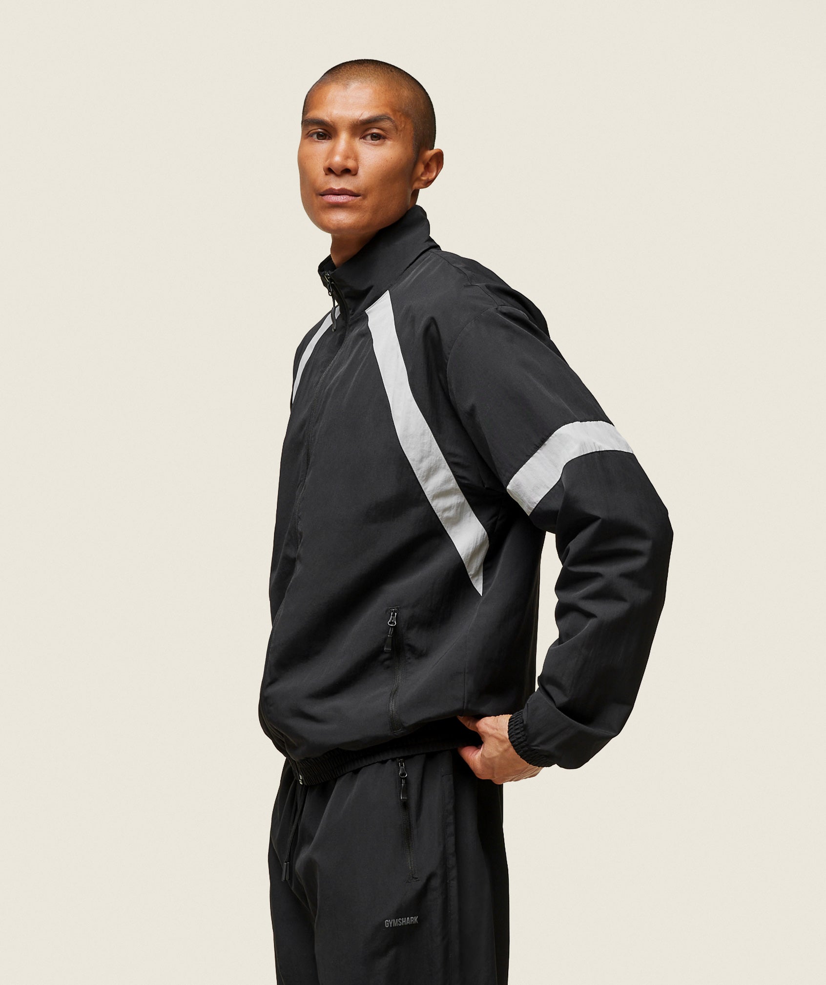 everywear Coaches Track Jacket - Black/Tame Grey