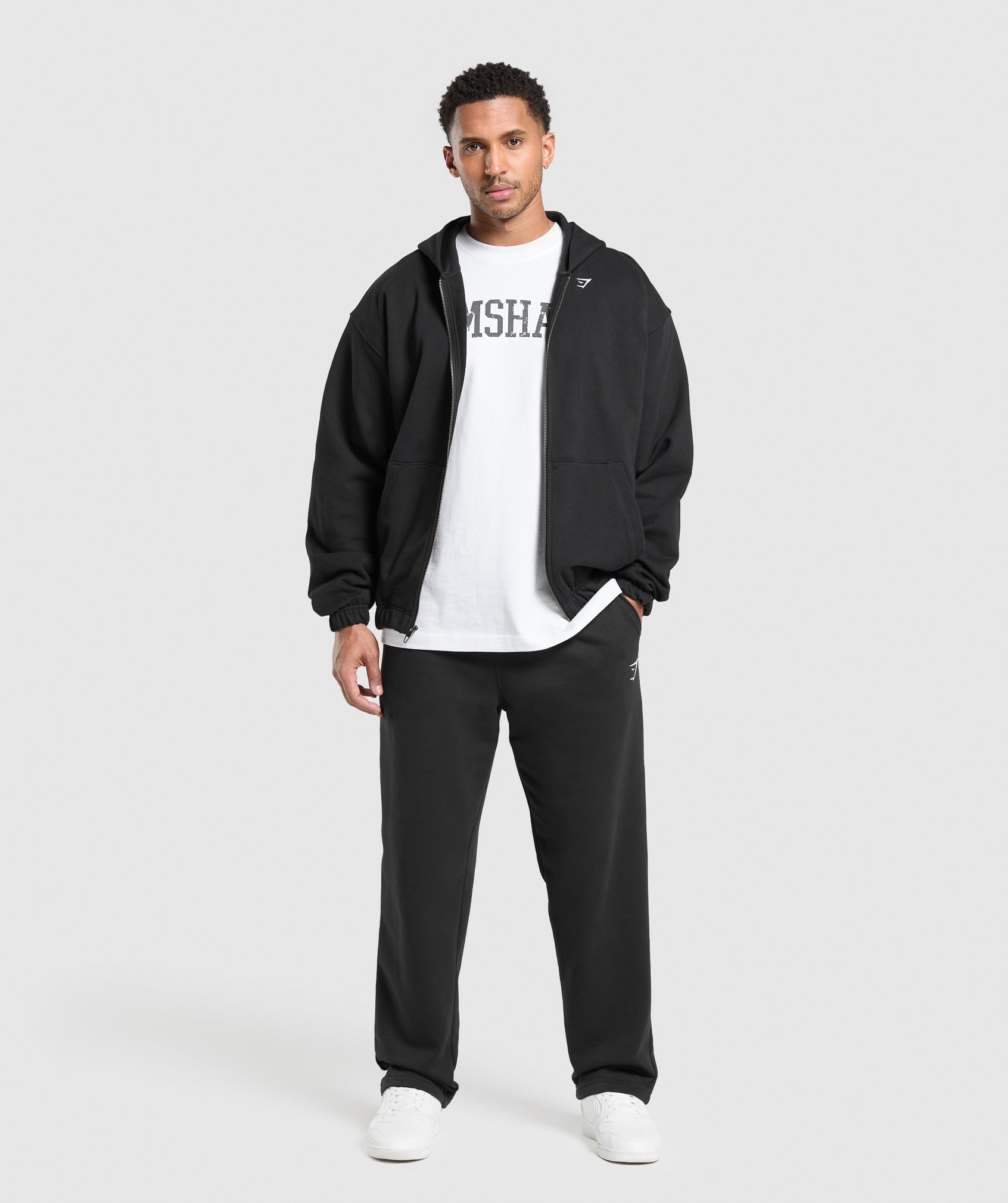 Rest Day Essentials Boxy Zip Up Hoodie - Black