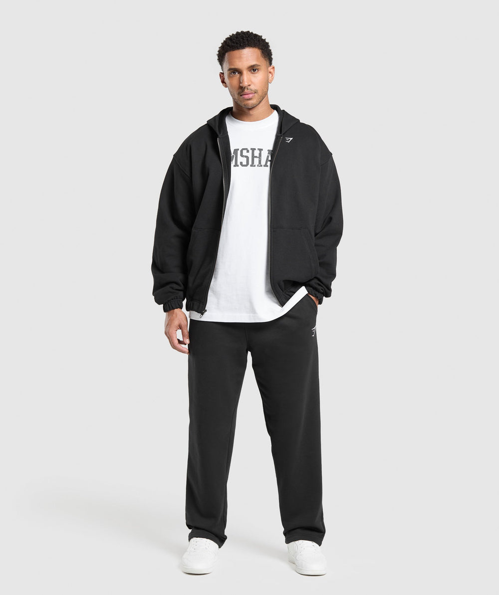 Rest Day Essentials Boxy Zip Up Hoodie - Black