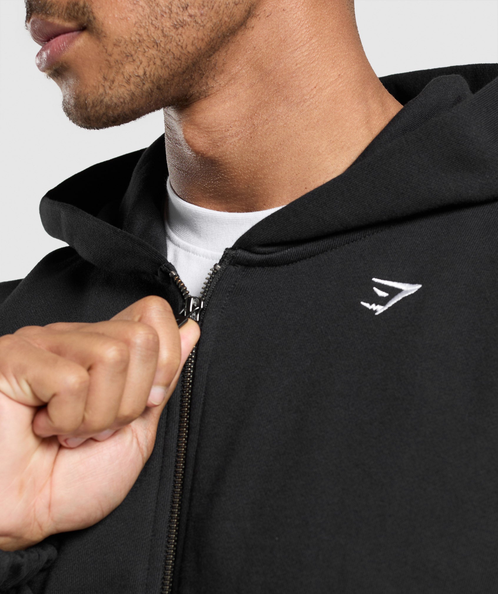 Rest Day Essentials Boxy Zip Up Hoodie - Black