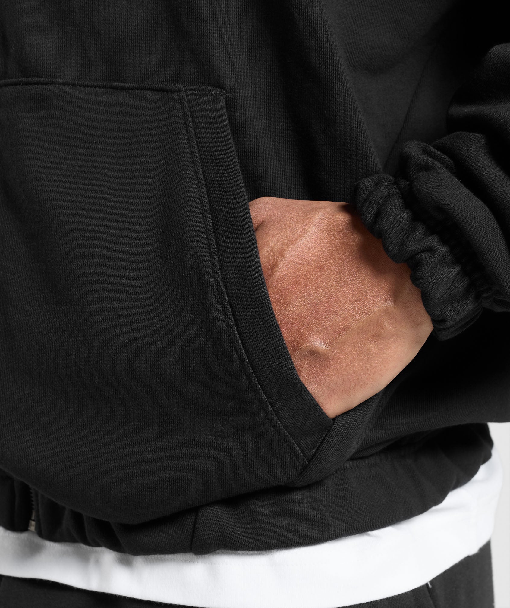 Rest Day Essentials Boxy Zip Up Hoodie - Black