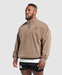 Premium Legacy 1/4 Zip - Soft Brown