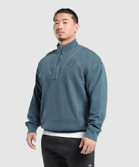 Premium Legacy 1/4 Zip - Cargo Blue