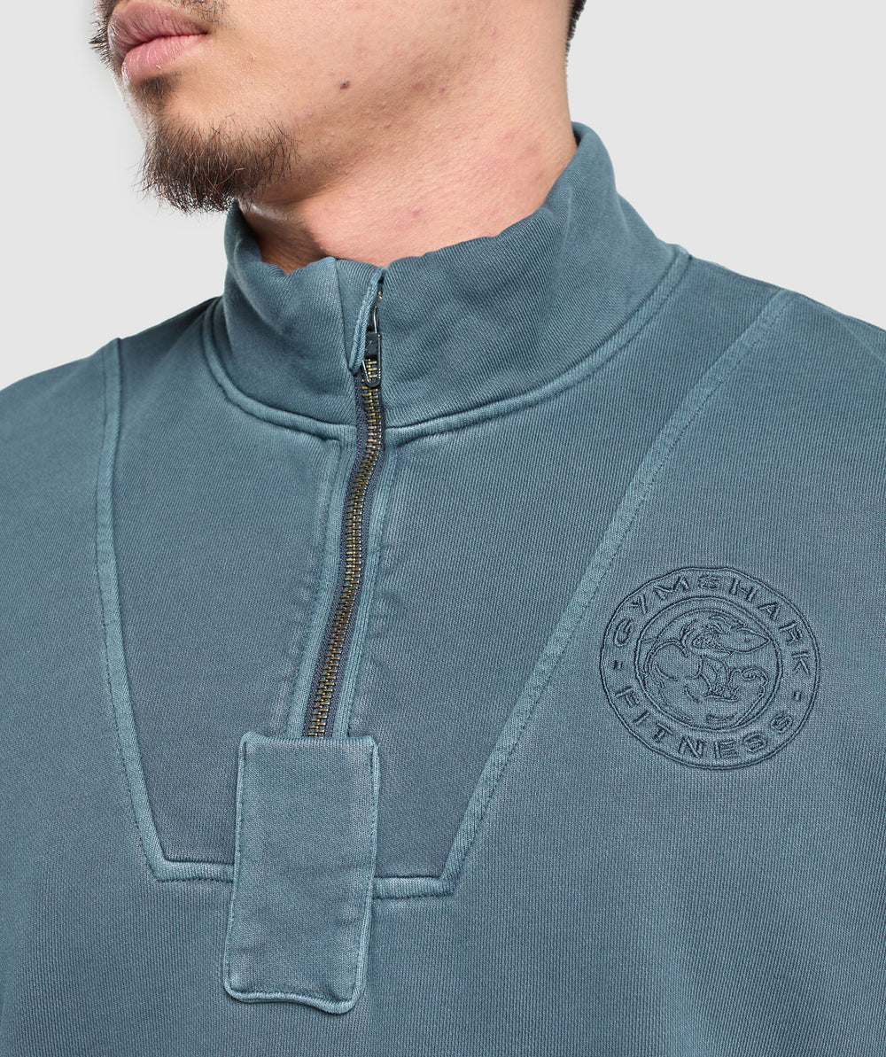Premium Legacy 1/4 Zip - Cargo Blue