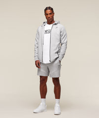 Interlock Tech Zip Up Hoodie - Light Grey Core Marl