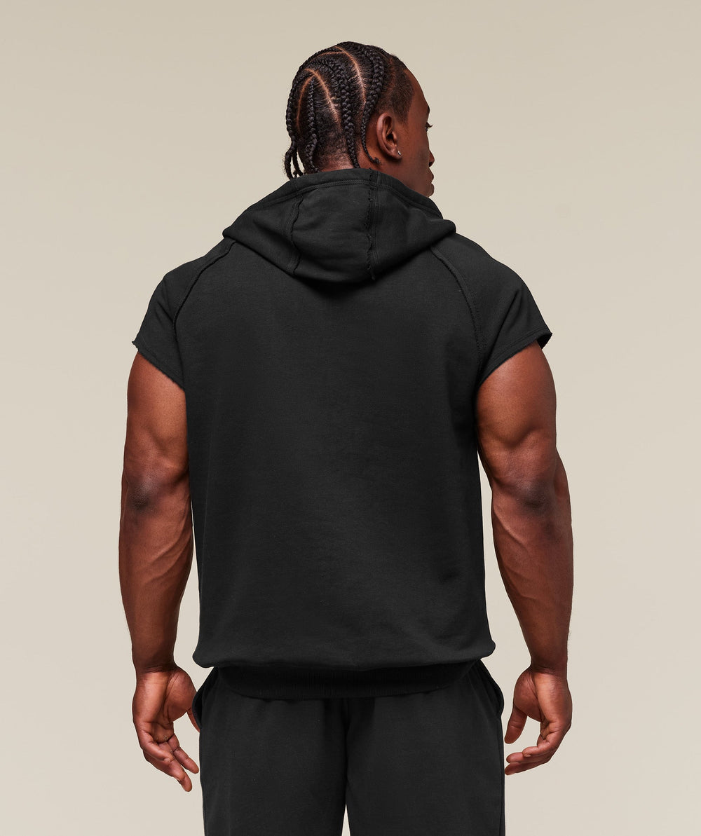 Legacy 1/4 Zip Cap Sleeve Hoodie - Black