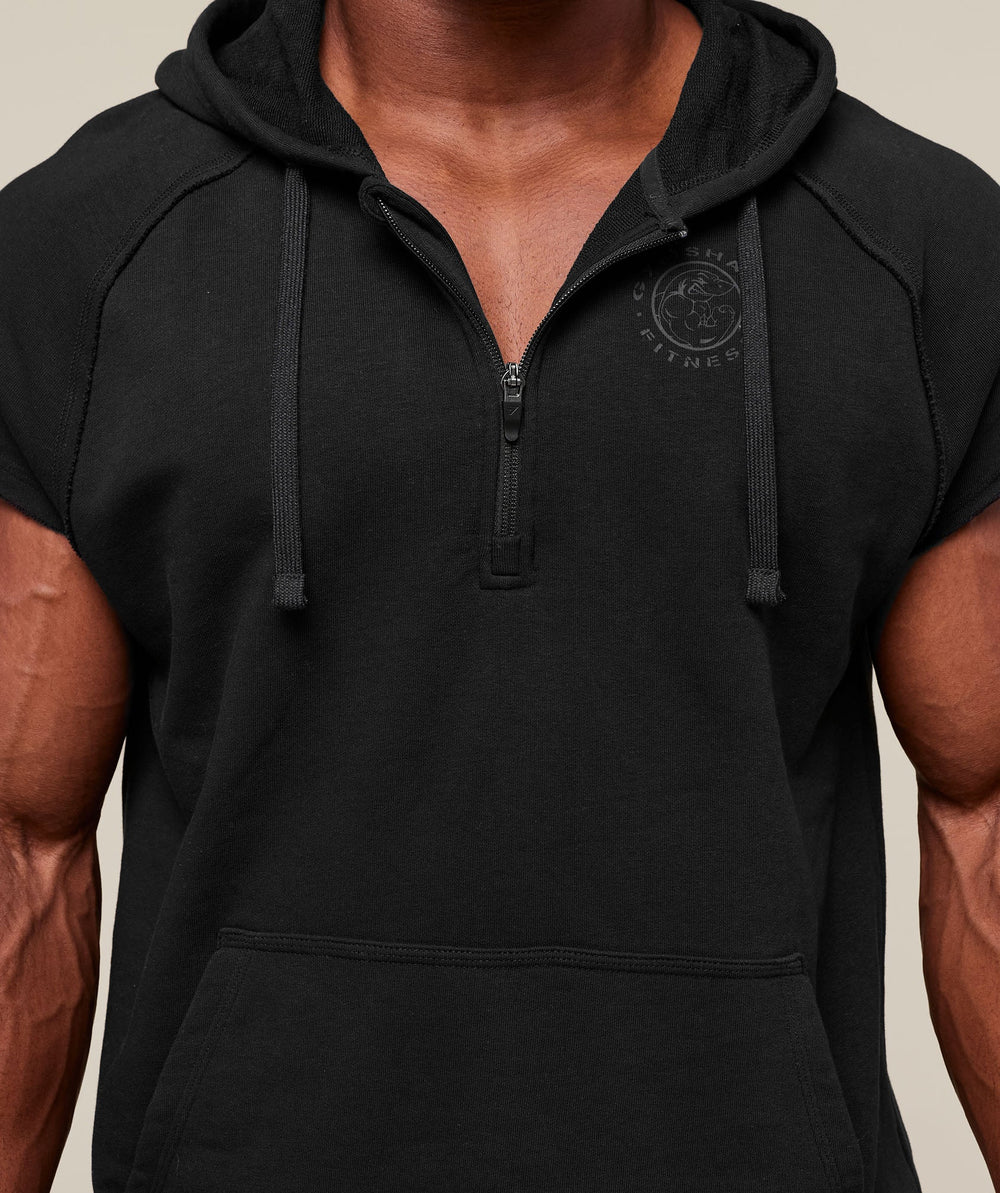 Legacy 1/4 Zip Cap Sleeve Hoodie - Black