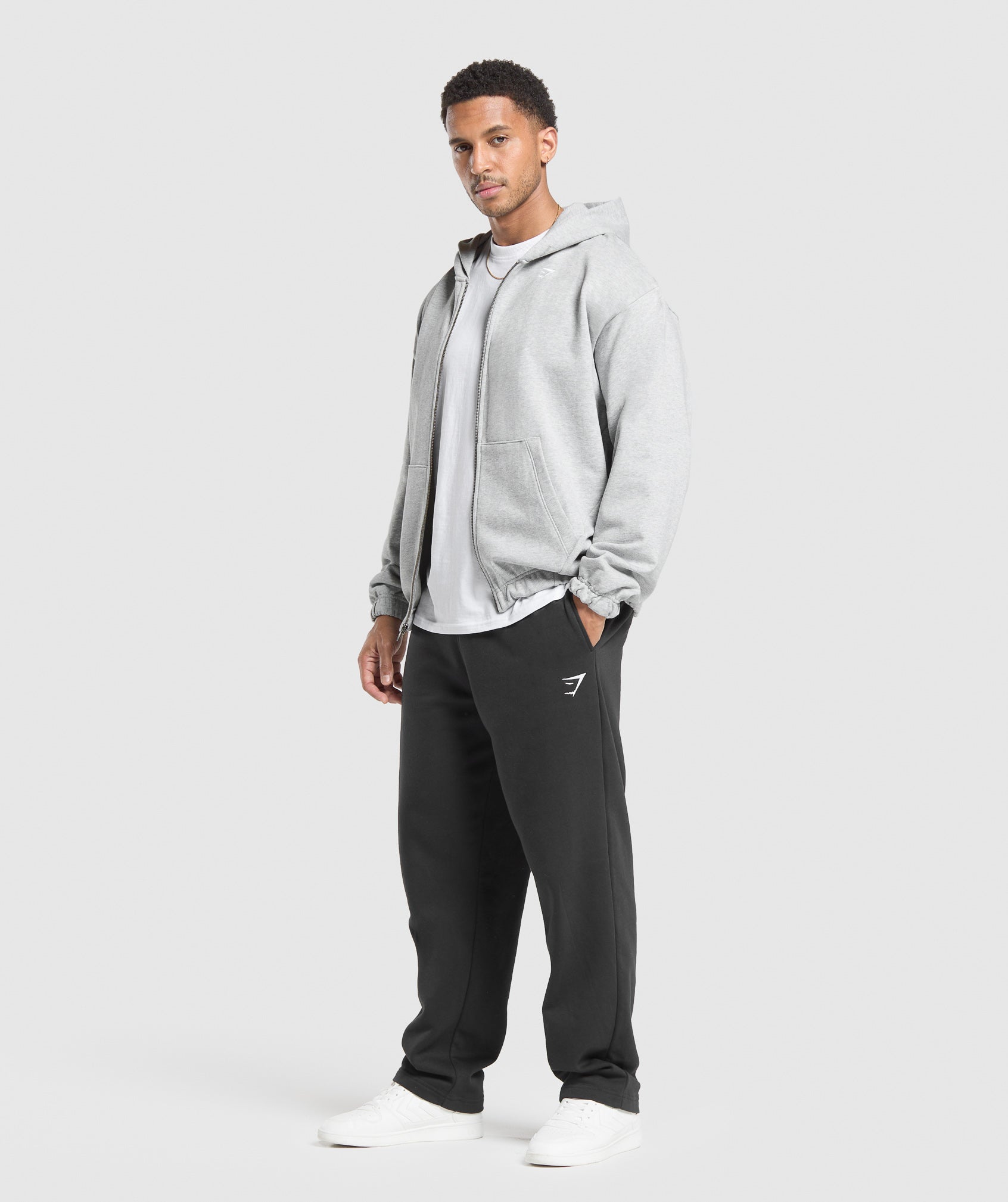 Rest Day Essentials Zip Hoodie - Light Grey Core Marl