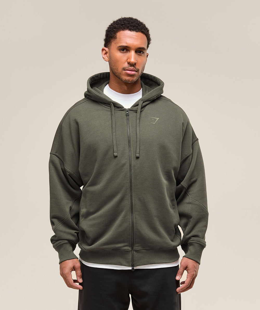 Power Zip Up Hoodie - Strength Green