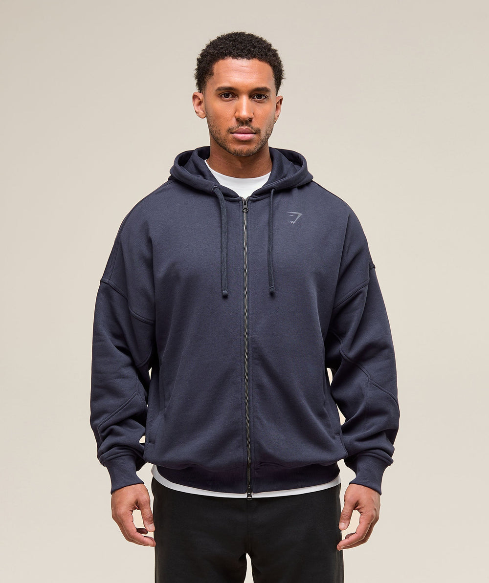 Power Zip Up Hoodie - Heavy Blue