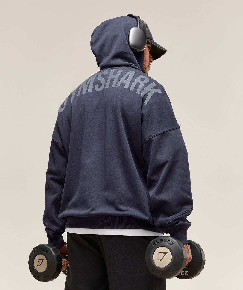 Power Zip Up Hoodie - Heavy Blue