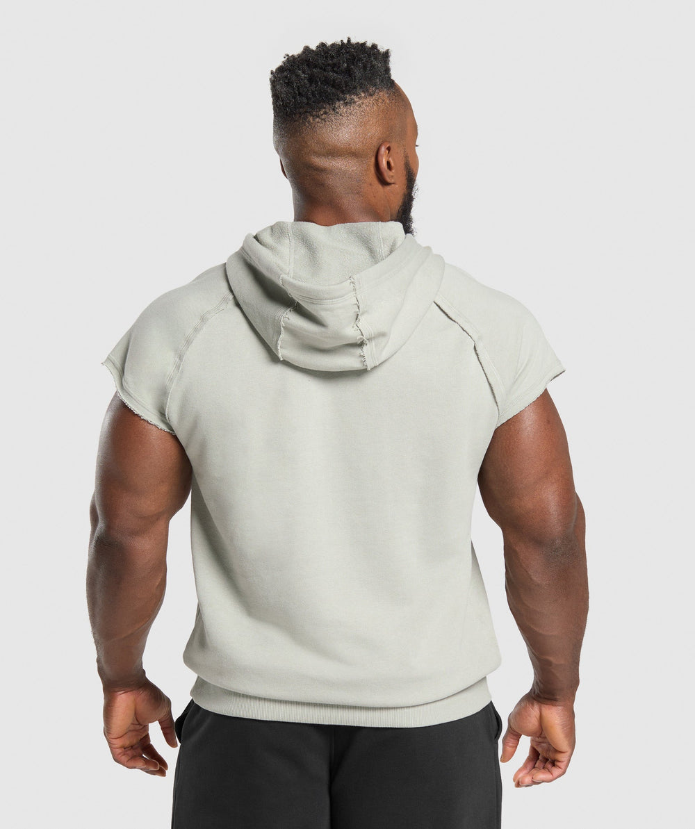 Legacy 1/4 Zip Cap Sleeve Hoodie - Stone Grey