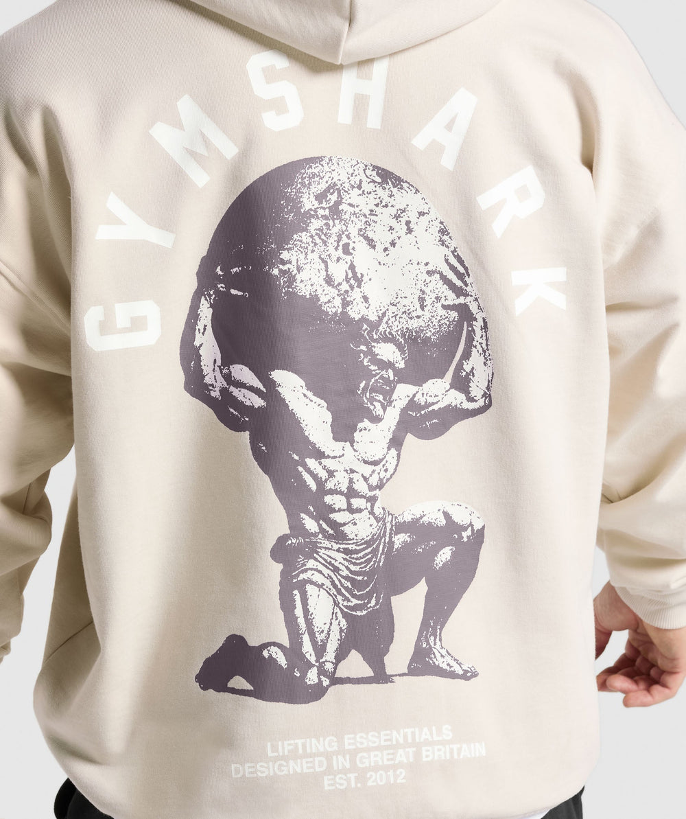 Atlas Zip Up Hoodie - Oat White