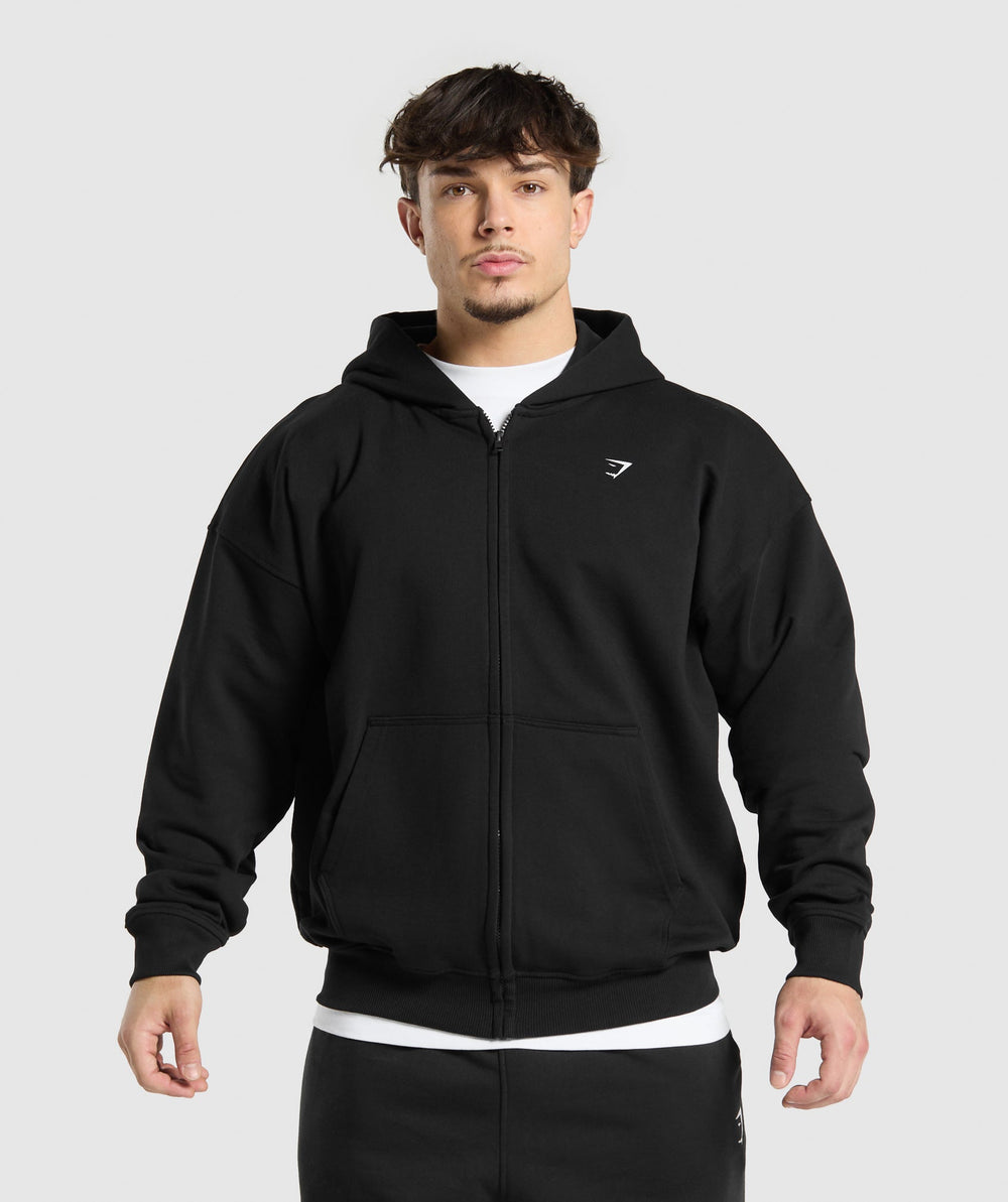 Atlas Zip Up Hoodie - Black