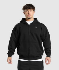 Atlas Zip Up Hoodie - Black